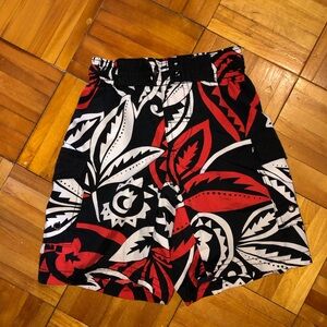 Maui Black and Red Swim Trunks with Bold Design